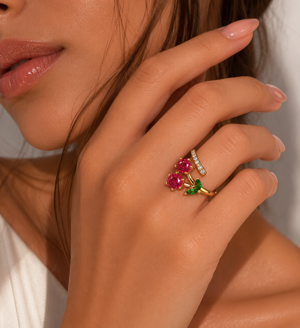 Anillo Golden Cherry Spark
